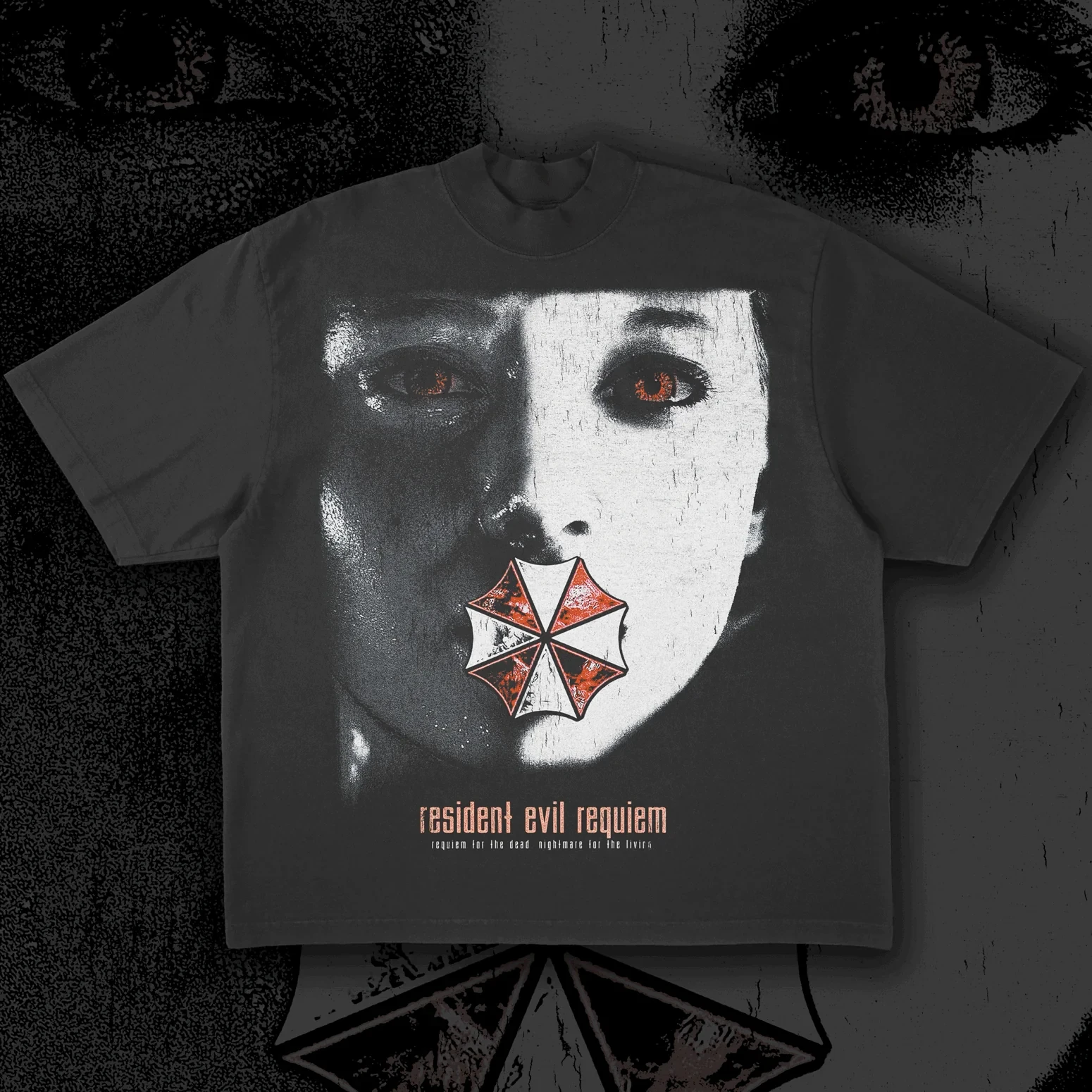 الرجعية نمط كلاسيكي الرعب موضوع لعبة المقيم الشر الأجهزة الطرفية تي شيرت من 1990s للجنسين الجرافيك طباعة المحملة الرجال النساء بلايز #4