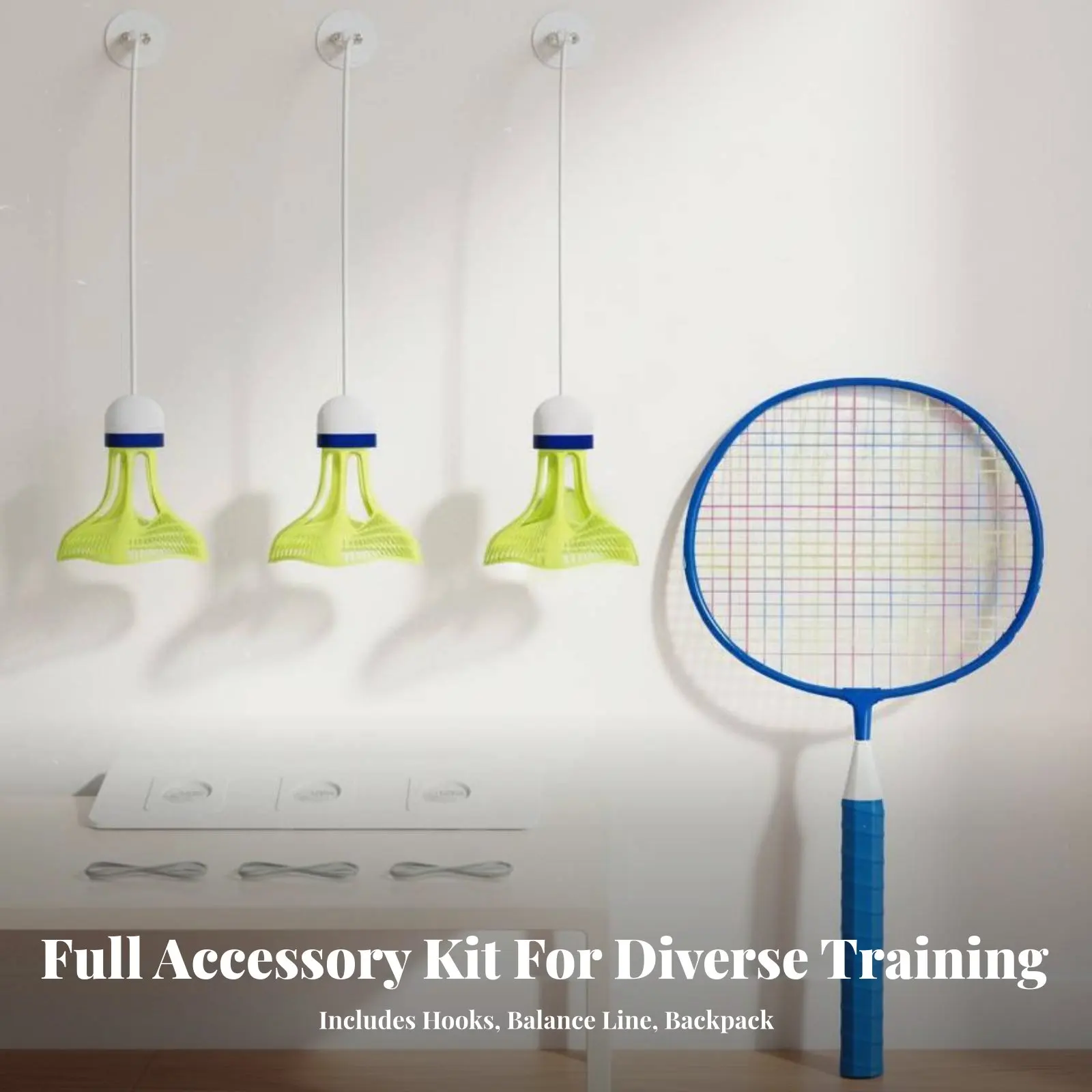 

Подвесное устройство для тренировок по бадминтону, установка без инструментов, для индивидуальных тренировок, спортивное оборудование, портативное, светящееся