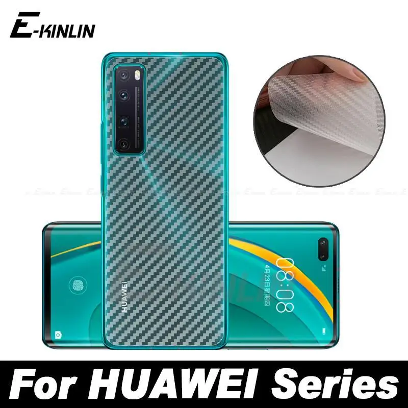 3D Carbon Fiber Back Film For Huawei Nova 12 11i 10 9 SE Pro Y90 Y61 Y60 Y91 11 Ultra 8i 7i 3e Lite 3 Plus Rear Screen Protector