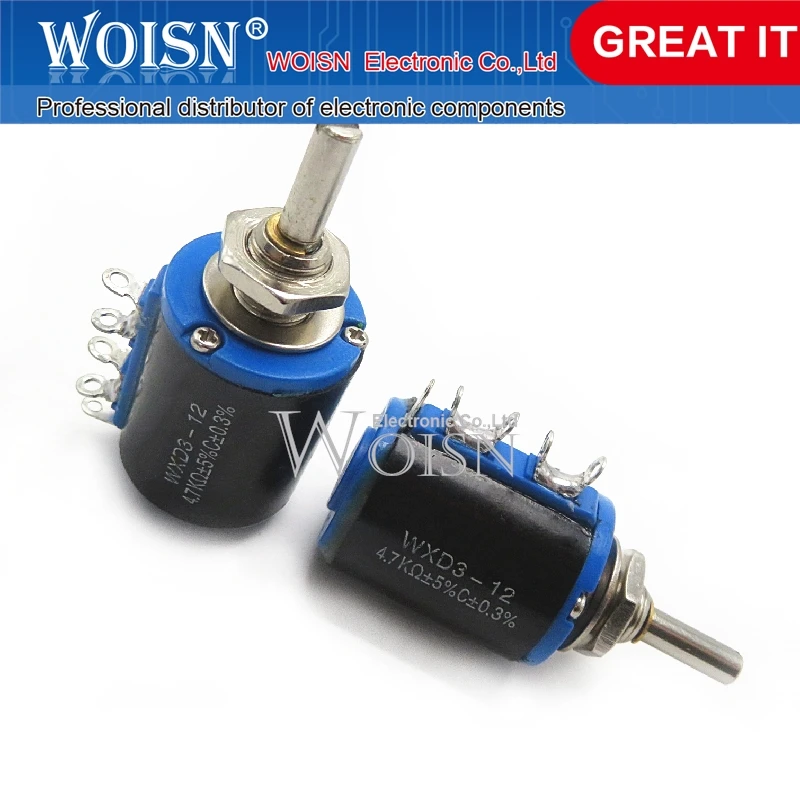 10PCS Precision multi-turn potentiometer 5 turns short body WXD3-12-1W 4.7K