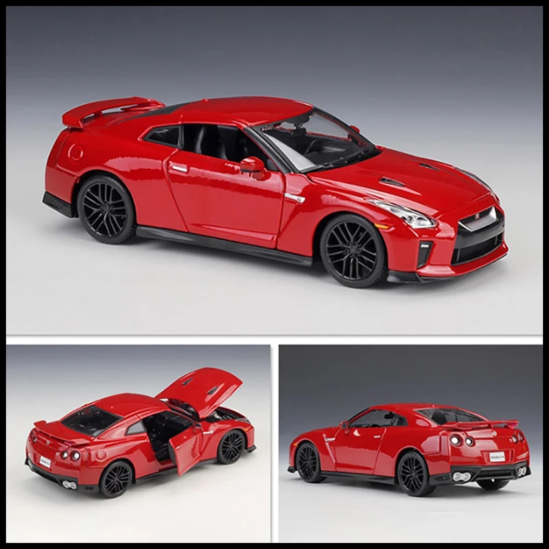 

Bburago Diecast Alloy 1:24 2017 Nissan GT-R White/Red Sports Car Model Adult Collection Display Ornament Souvenir Gift