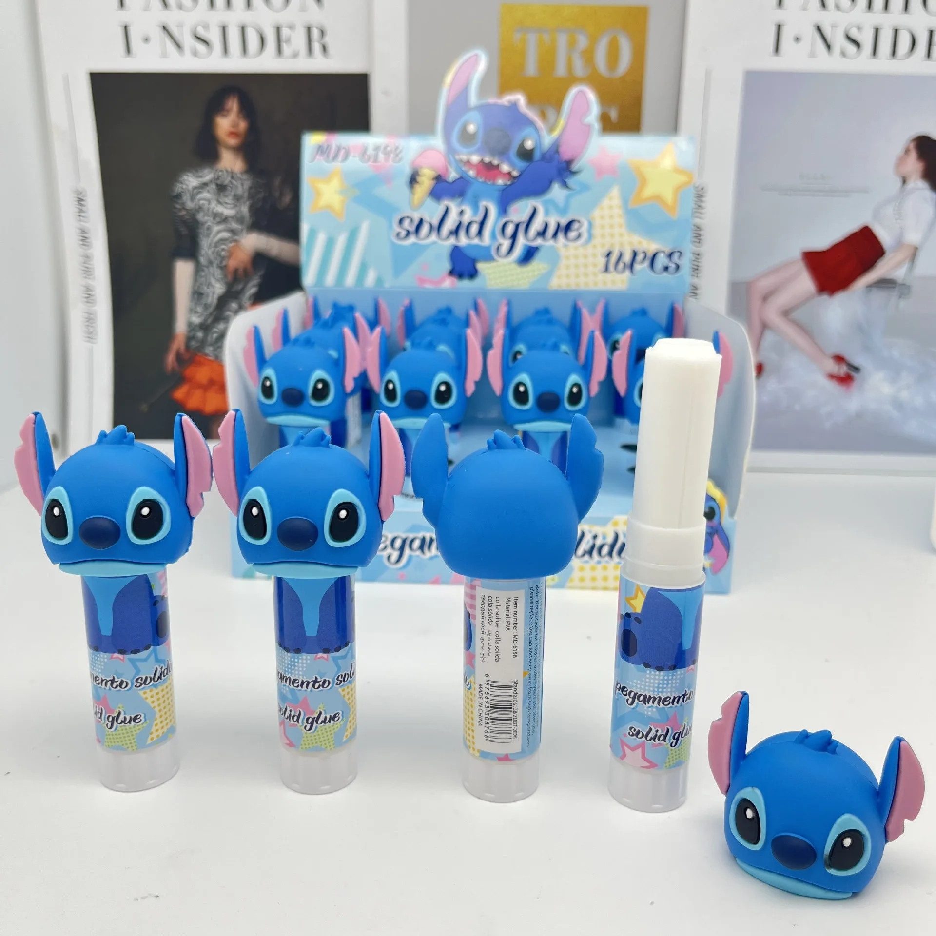 

Kawaii Disney Stitch Solid Glue Stick – Cute Anime Stationery for Students, DIY Handcraft Supplies, Back-to-School Gift