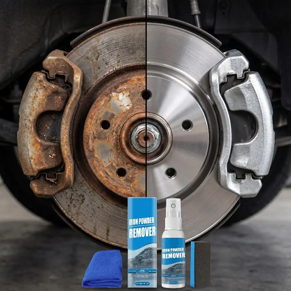 30/100ML Car Iron Powder Remover Spray Fast Acting Effective Auto Paint Wheel Rust Spot Cleaner Metal Surface Care Liquid
