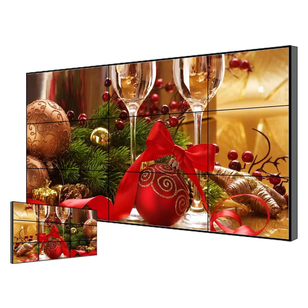 

43 49 55 Inch Advertising Playing Equipment Seamless Ultra Narrow Bezel 0.8mm 3*4 4*4 LCD Splicing Video Wall