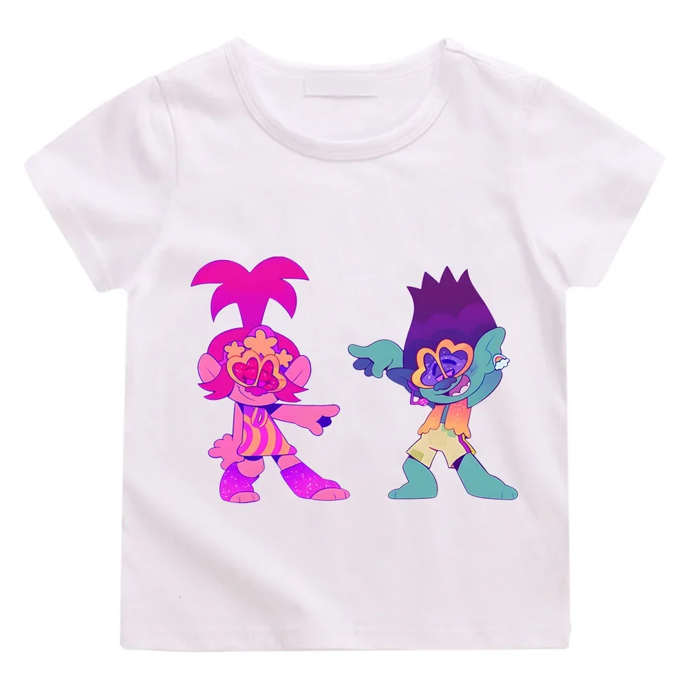 

Anime Trolls Prince Broppy Graphic Cartoon Kids T-Shirts Funny Girls Clothes Baby Boys T Shirt Summer Children Tops Kawaii Tees