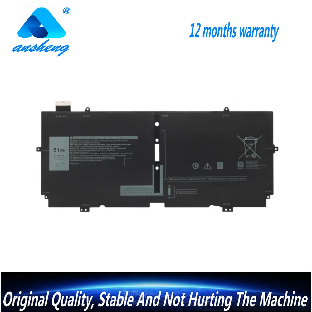 

High-Quality 52TWH XX3T7 Laptop Battery For Dell XPS 13 7390 9310 2-IN-1 P103G001 P103G002 X1W0D 00FDRT 7.6V 51WH