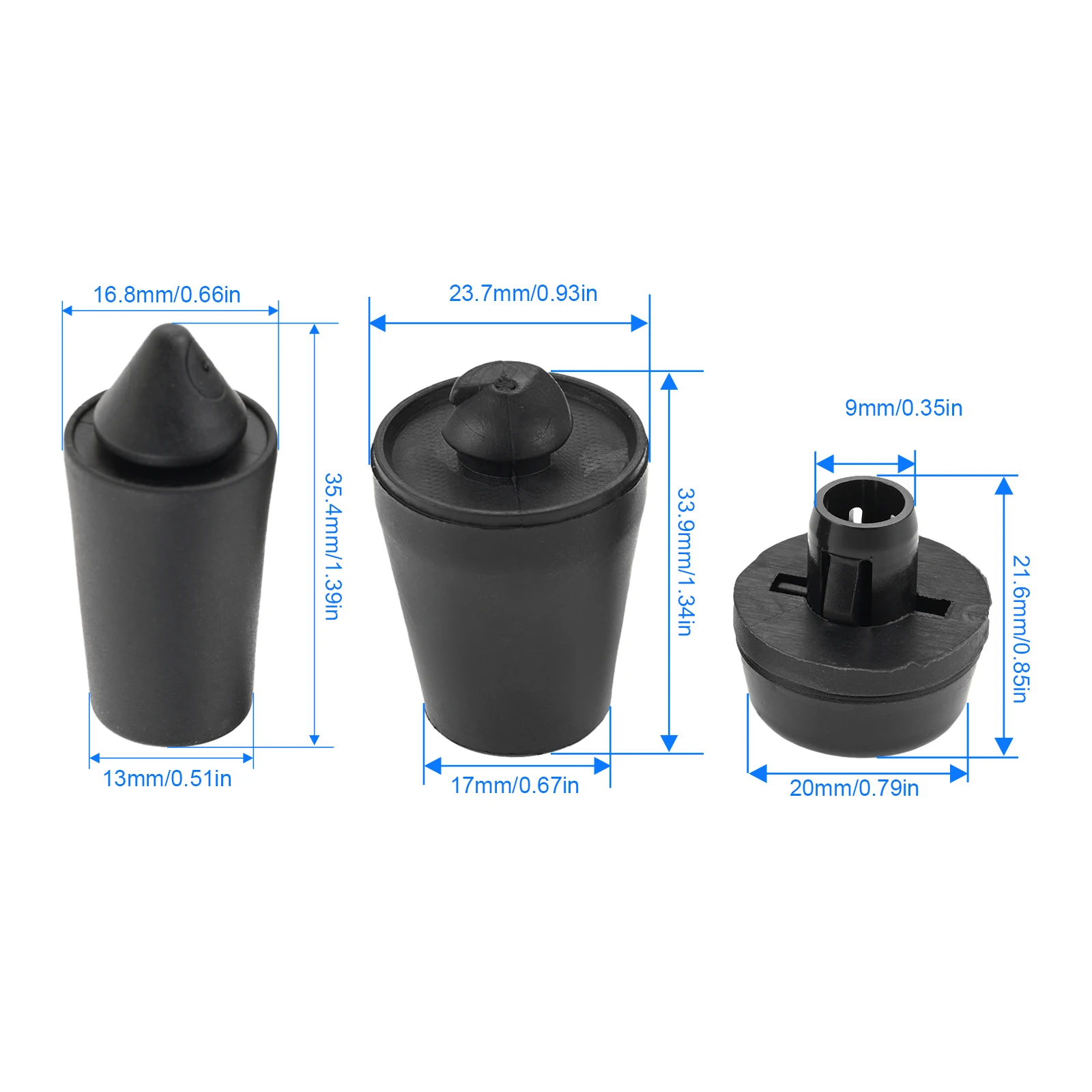 3Pcs/Set Car Rear Damping Stopper Block Tailgate Rubber Buffer Pad for Toyota RAV4 2009-2012 90541-09108 67282-0R020 67293-0R020