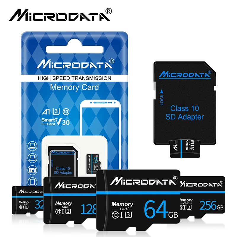 100pcs Class 10 Micro TF SD Card 128GB SD/TF Flash Memory Card 64GB wholesale 32GB 16GB 8GB 4GB TF Card U3 For Phone Drone PC