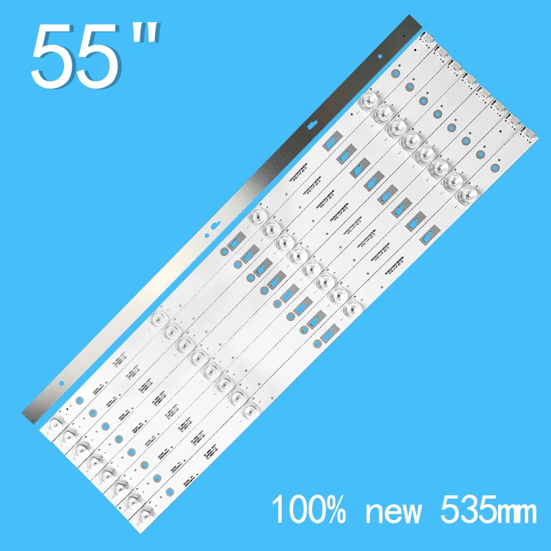 535 мм, 9 шт./комплект, светодиодная лента для подсветки TCL 55 дюймов, Thomson T55FSM5040 55D1800 55HR332M04A1 V8 4C-LB550T-HR7 le4ra2r0 3732706293