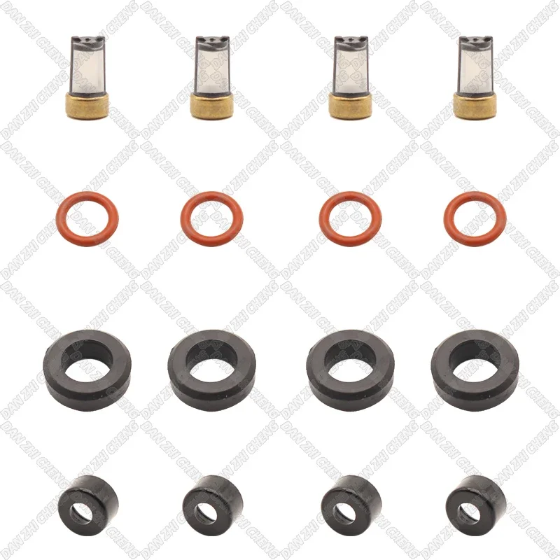 

4SET For Toyota Corolla Celica Matrix 1.8L 23250-0D040Fuel Injector Service Repair Kit Filters Orings Seals Grommets for FJ415