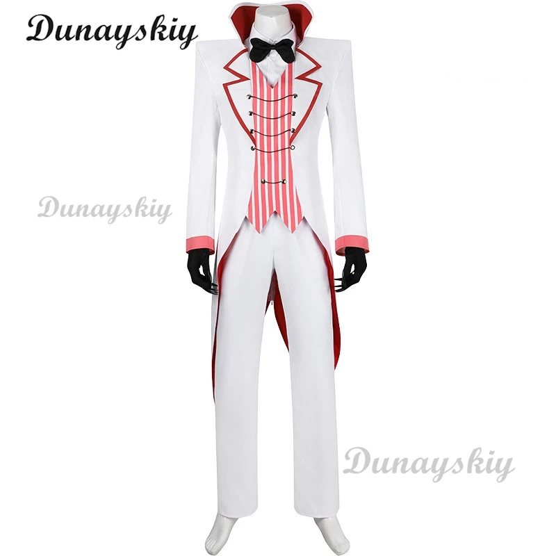 Hazzbin Lucifer Cosplay Morning Star Costume Wigs Men Uniform Suit Jacket Vest Pants Wig Halloween Birthday Party Men Costume