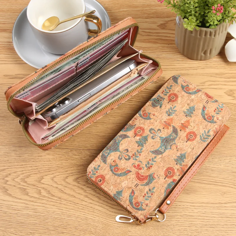 New Wallet Women's Multifunctional Clutch Bag Women's long purse personality card Handbag wood grain large capacity coin purse