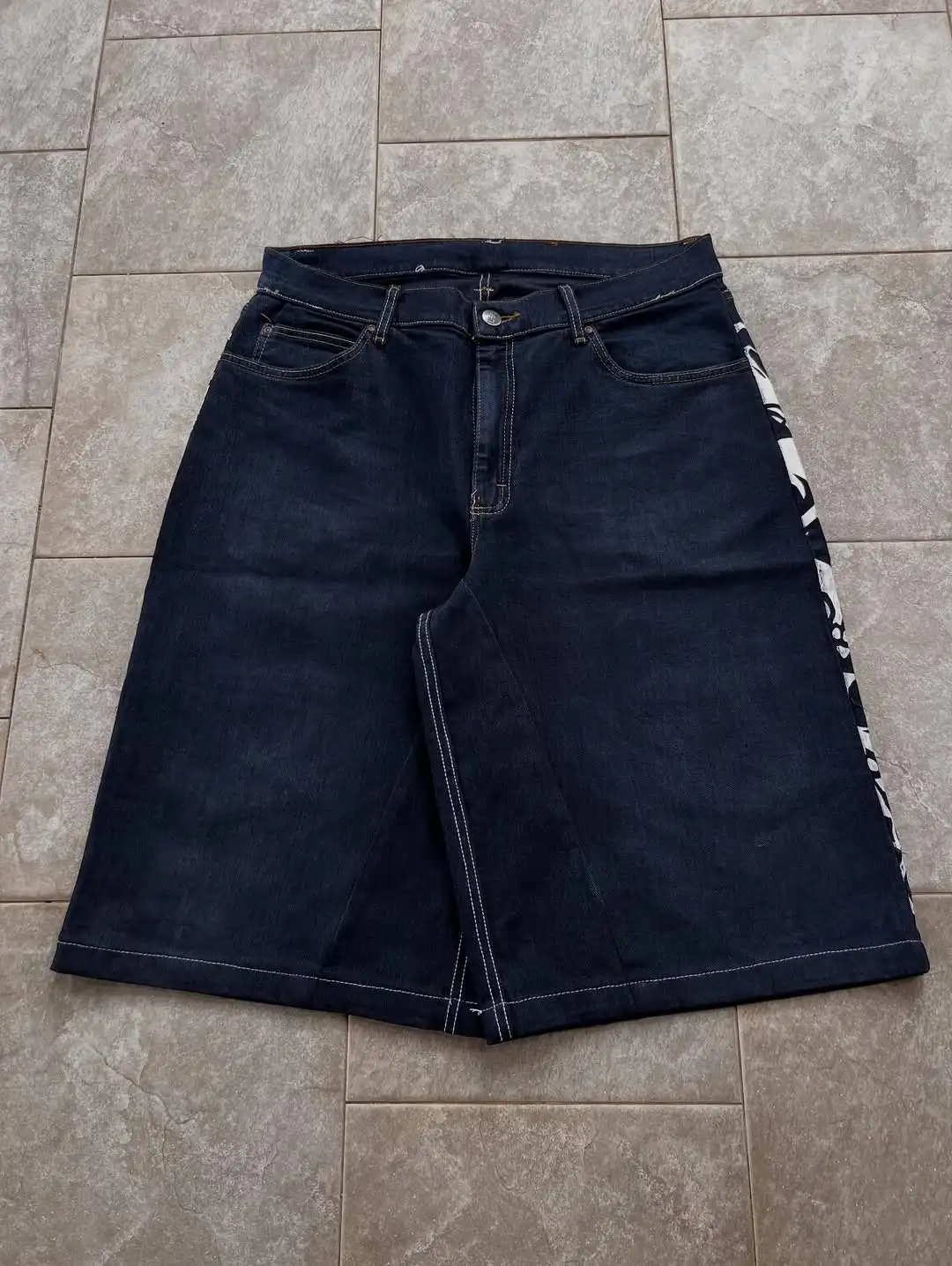 Harajuku خمر القوطية الدنيم السراويل الجمجمة نمط التطريز السراويل كبيرة الحجم Y2K الشارع الطباعة عارضة أزياء زوجين السراويل