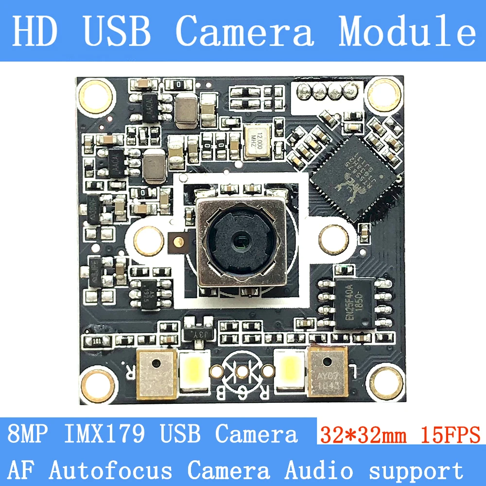 USB2.0pure Physical CCTV Webcam HD 800W IMX179 Industrial Level Near Remote AF Autofocus 4K USB Camera Module Support Audio