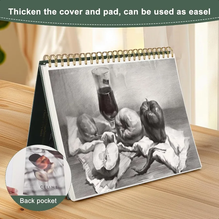 9x12 كتاب رسم 100 ورقة دوامة ملزمة كراسة الرسم الفنية مع جيوب 68lb 100gsm حمض الحرة الفنان رسم الوسادة ورقة اللوحة