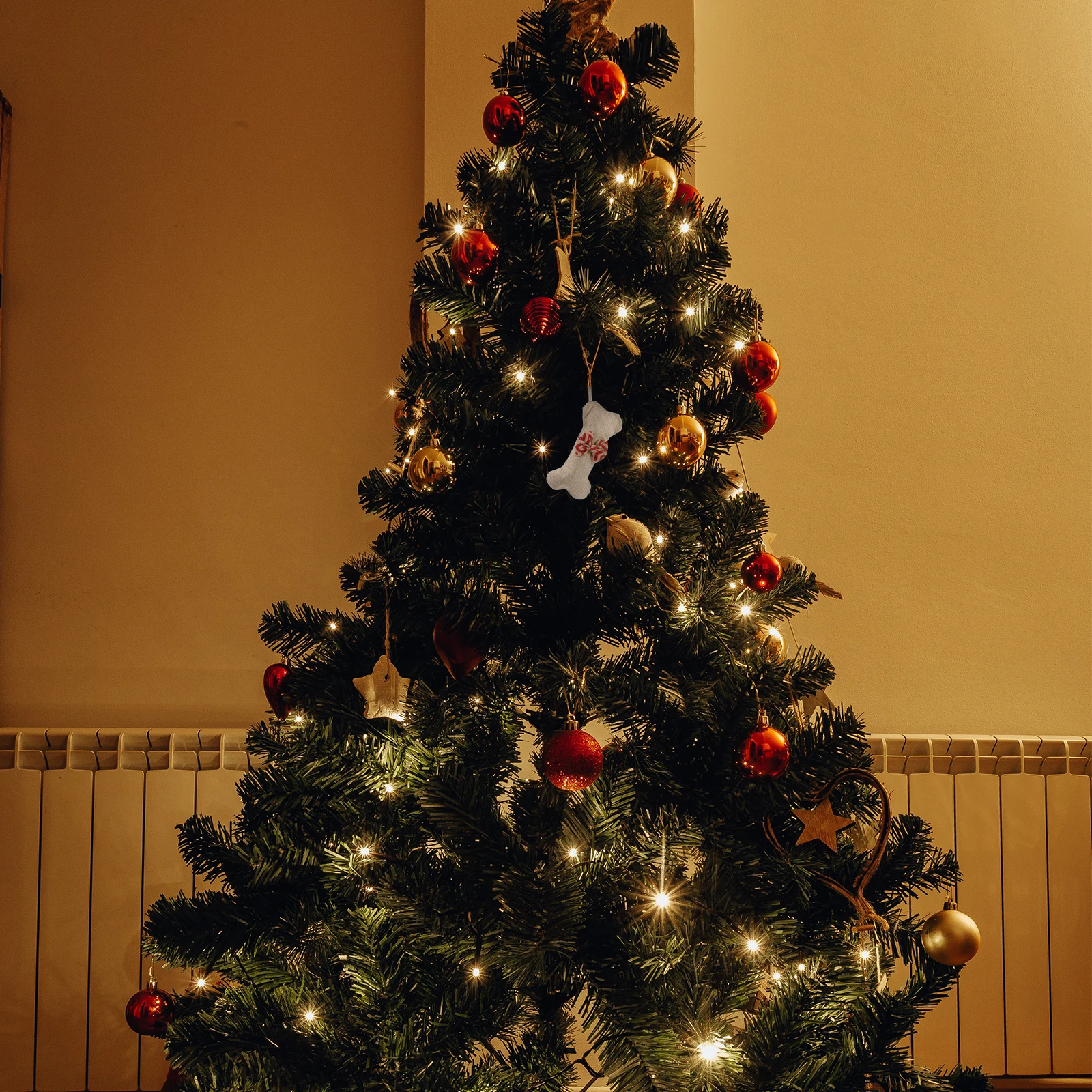 

Decorations Christmas Stocking Pendant Pet Burlap Dog Red Jute Stockings for Pets