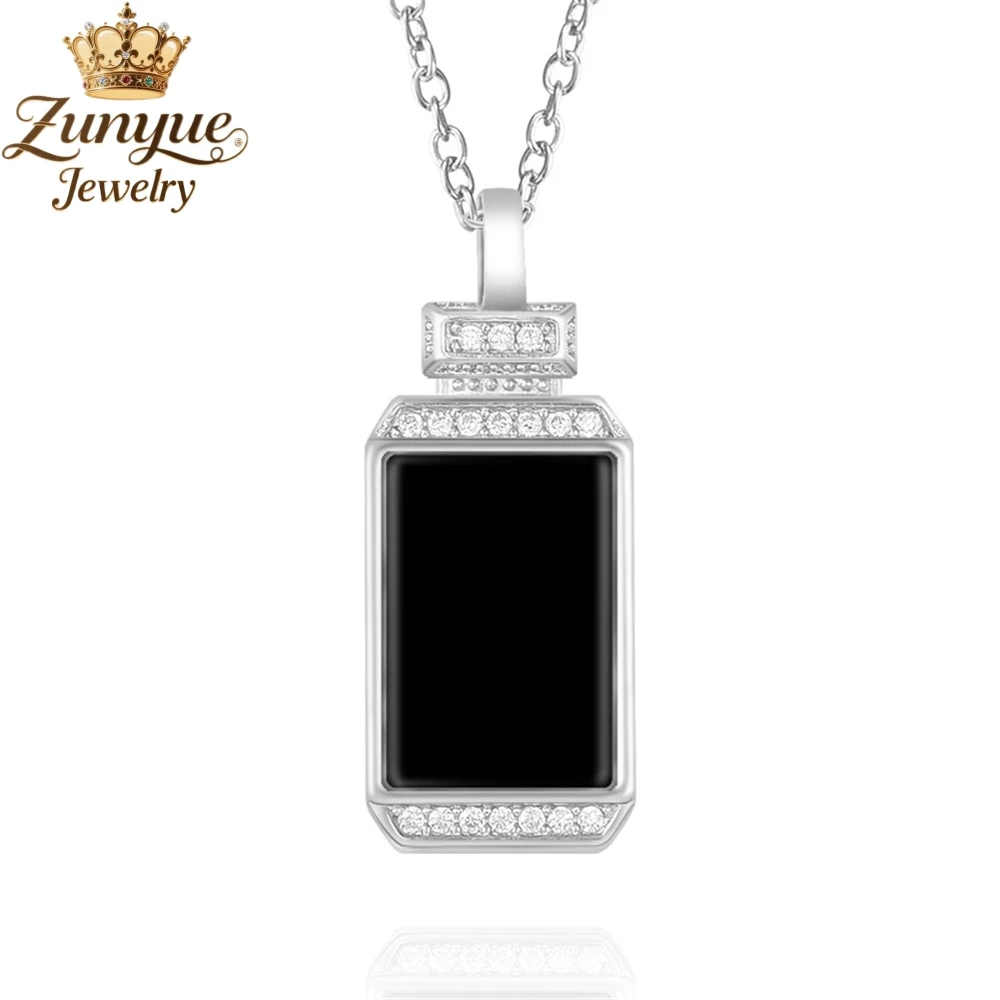 

S925 Silver Inlaid Natural Jadeite Small Bottle Pendant Luxury Quality Jewelry Fashion Jewelry Exquisite Charms Elegant Popular