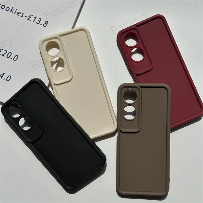 Casing For OPPO A60 CPH2631 With Bracket Soft TPU Colorful Matte Border Protection Lens Cover