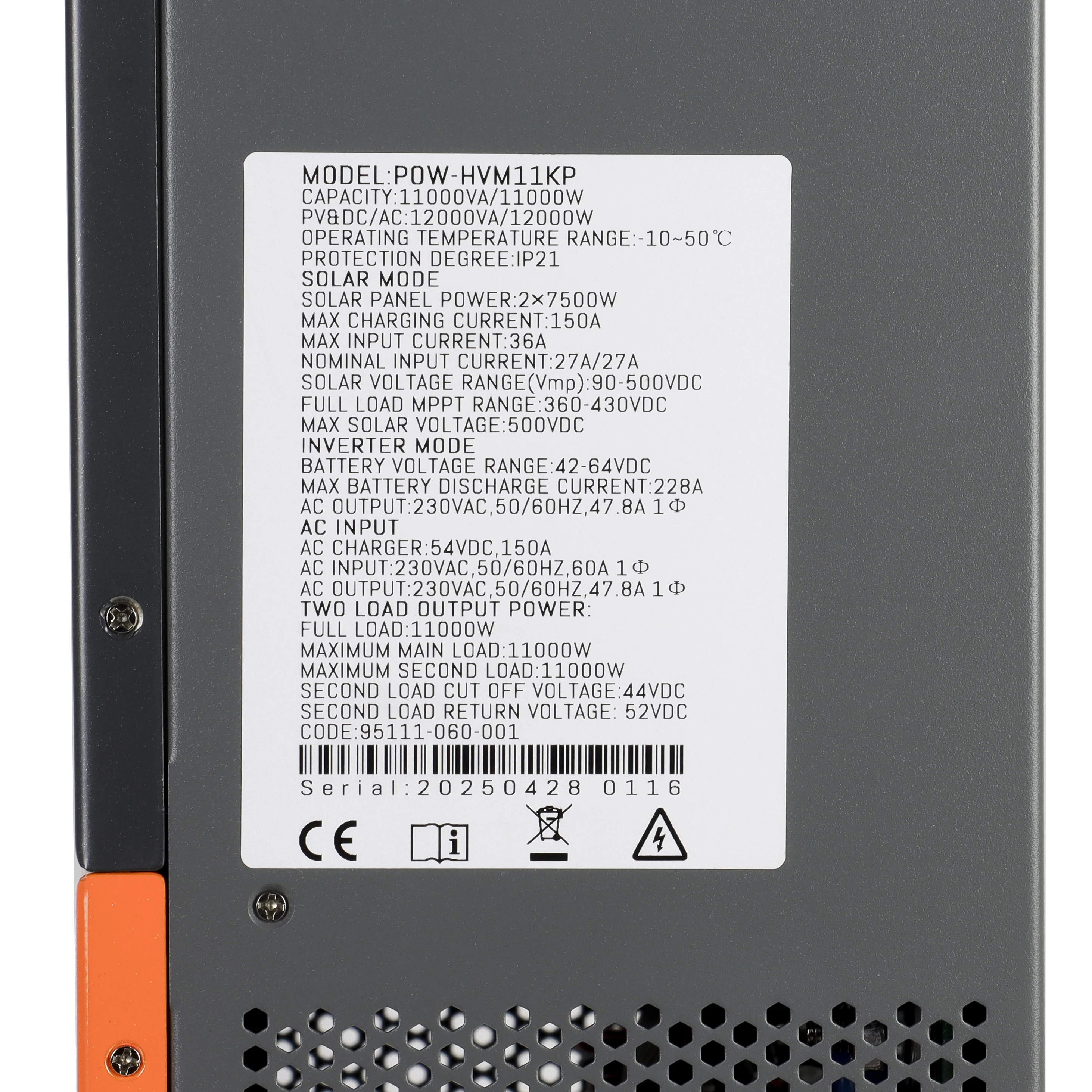 PowMr 11KW محولات الطاقة الشمسية الهجينة الموازية 48 فولت إلى 220 فولت MPPT 160A الشمسية جهاز التحكم في الشحن 48 فولت إلى 220 فولت موجة جيبية نقية مزدوجة PV 7500 واط