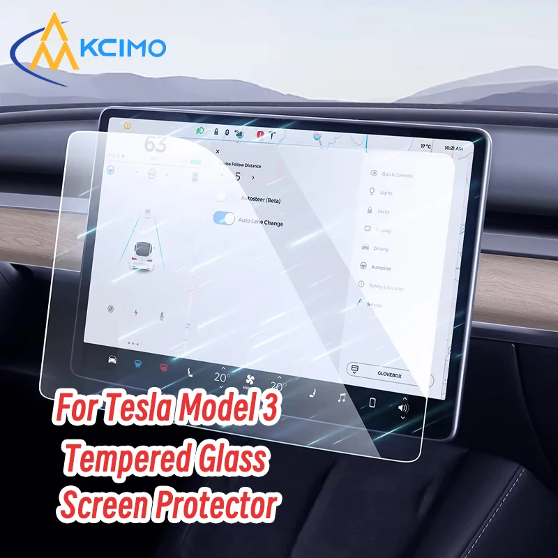 

High-Definition Tempered Glass Screen Protector for Tesla Model 3/Y Central Control Touchscreen Durable and Scratch-Resistant