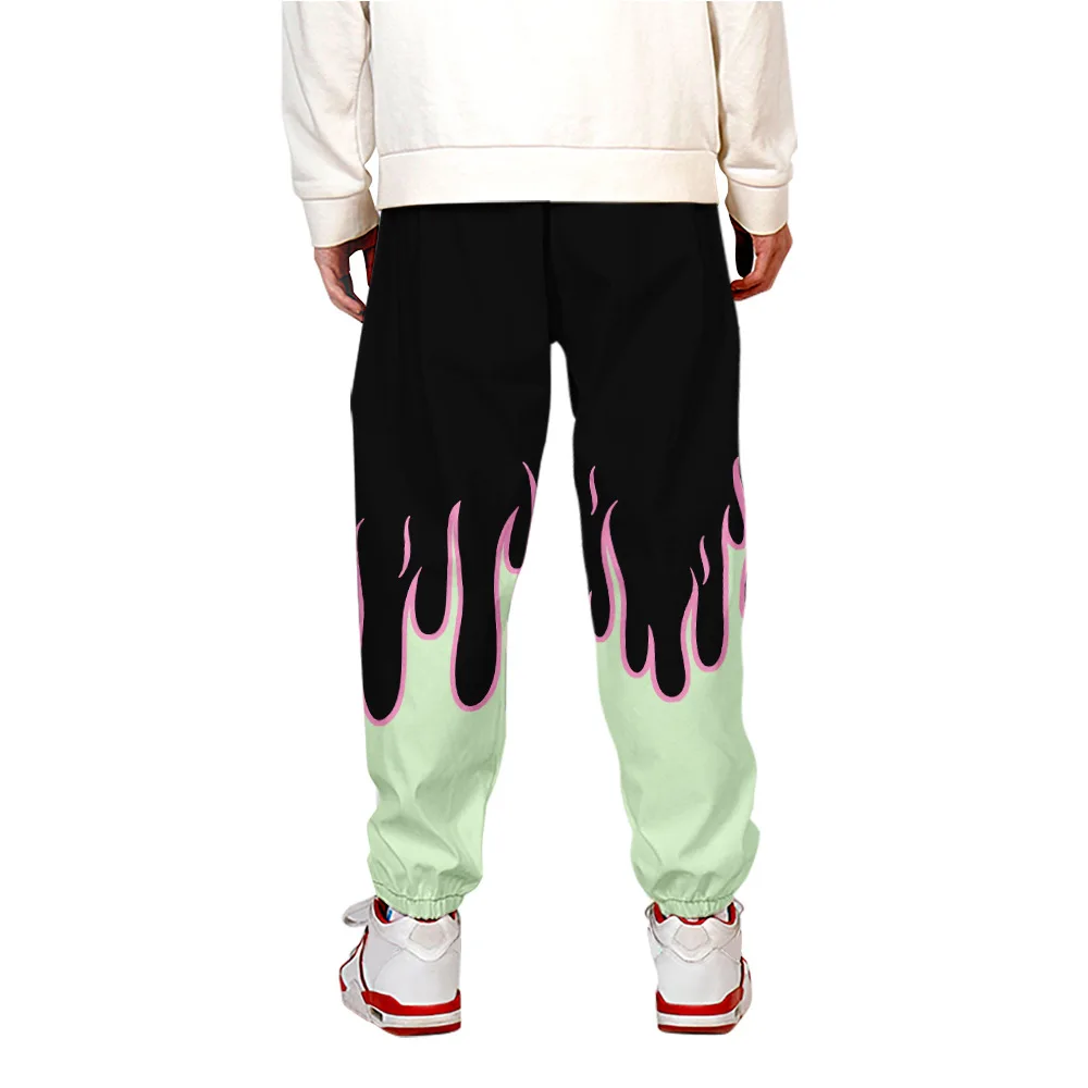 Blauwe Vlam Sweatpant Mannen Vrouwen Y 2K Hiphop Dance Skateboard Sweatpant Herfst Fitness Joggingbroek Mode Vlambroek