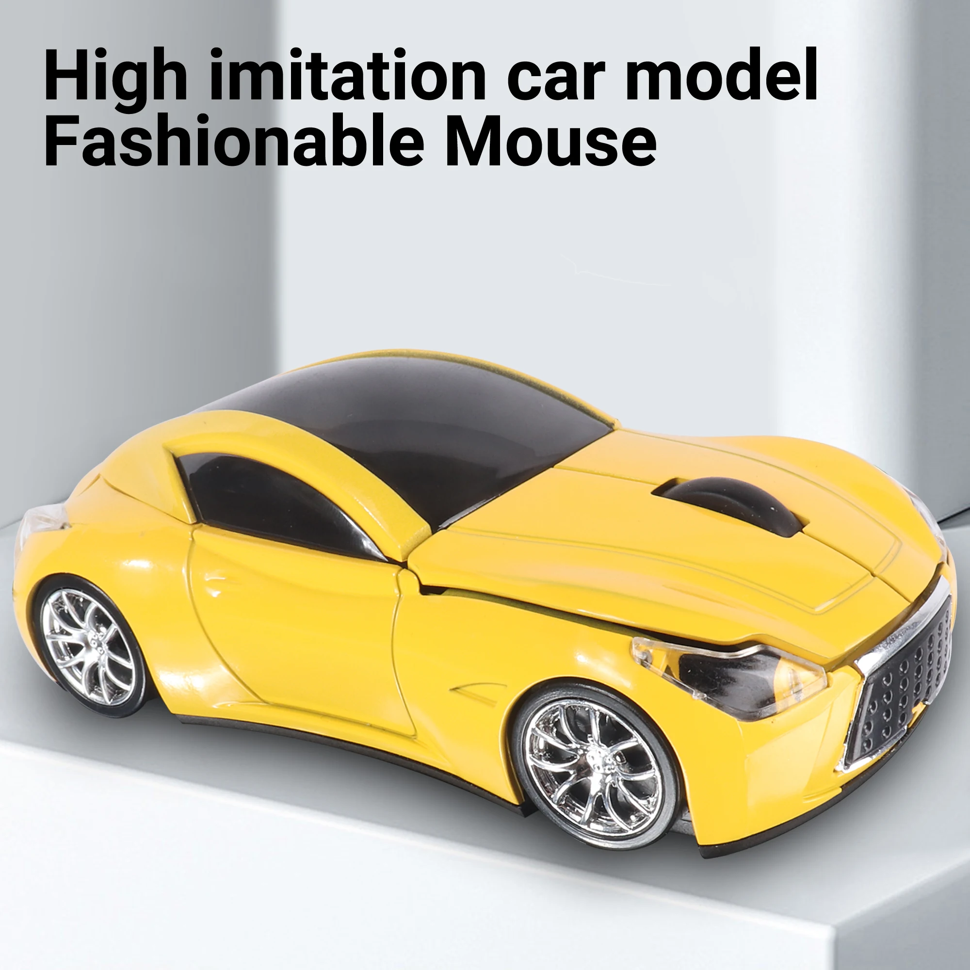 

Wireless 2.4G Mouse Car Mouse Supercar Appearance Plug And Play Portable Office Use Front Headlights Play Game Mice For Kids