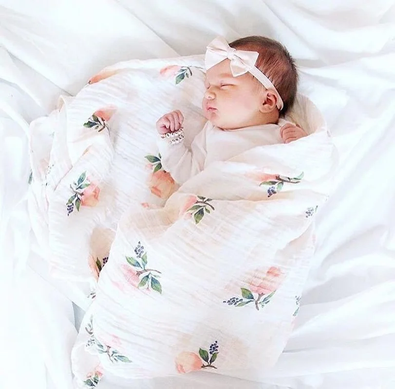 Rosa 120x120cm 70% bambu 30% algodão bebê swaddles macio recém-nascido envoltório cobertores bebê musselina swaddle cobertor swaddle cobertor