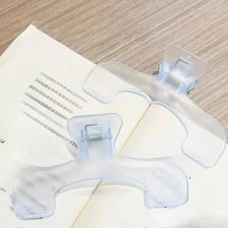 Extra Large Transparent Book Clip Plastic Page Holder for Reading Study Office Classroom Bookmark Stationery