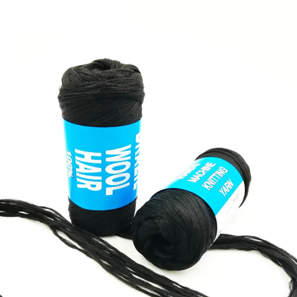 African Wig Hair Yarn 100% Polypropylene Hand Knitting Braid Short Curly Dreadlocks 70g Ball 10 Ply for DIY Crafts