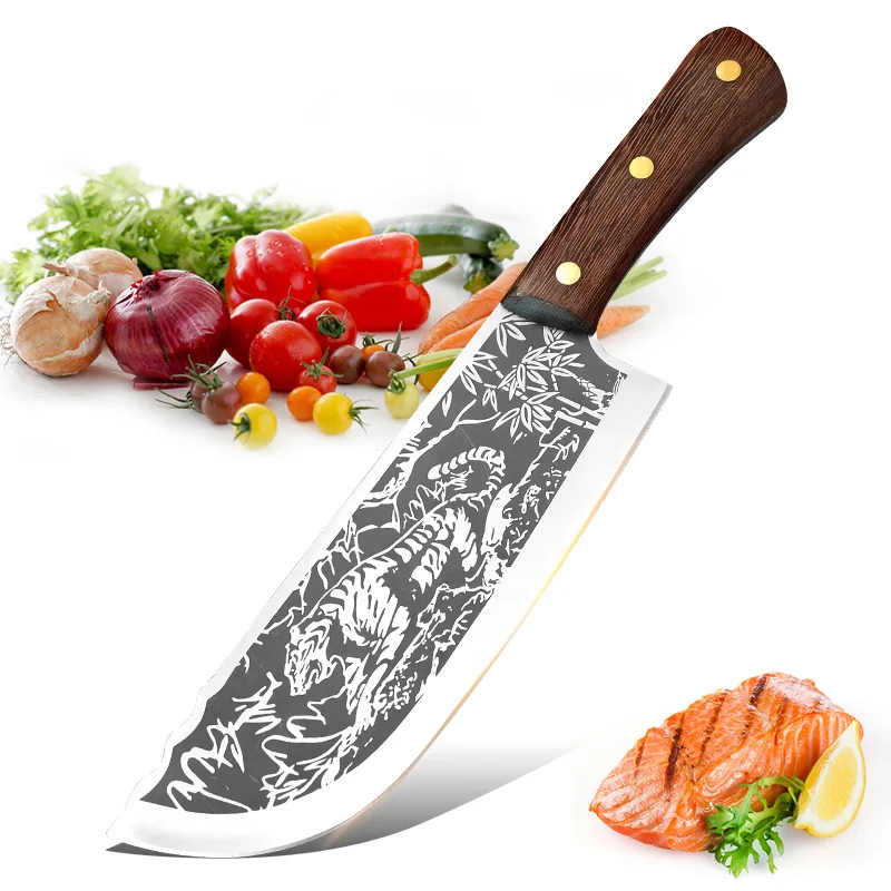Geschmiedete Ausbeinmesser aus Edelstahl für den Küchenchef, handgefertigtes Messer, Fleischbeil, Metzgermesser, Küchenmesser und Zubehör