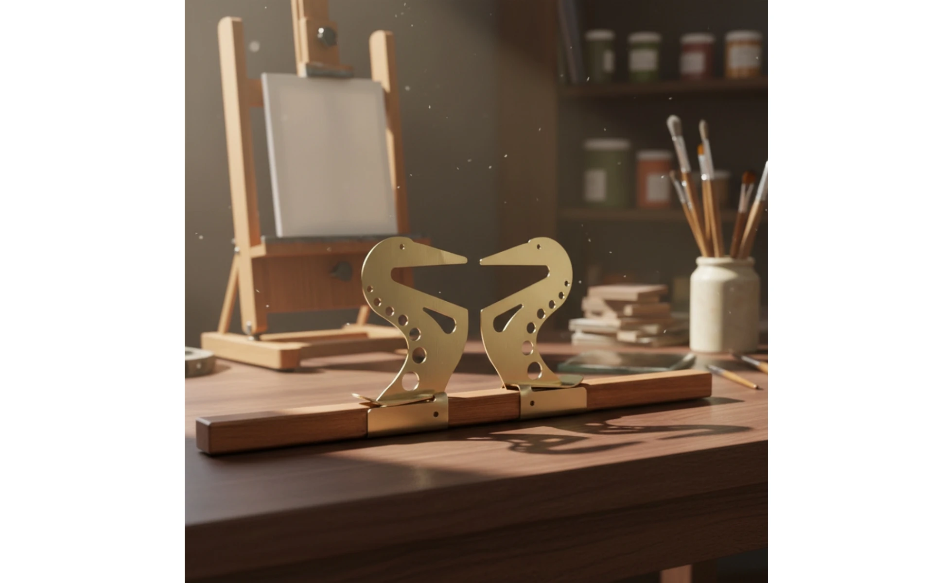 Artist Hand Rest Bridge Adjustable Artist Bridge Hand Rest Art Supply Curved Metal Clamp Brackets for Artists, Drawing