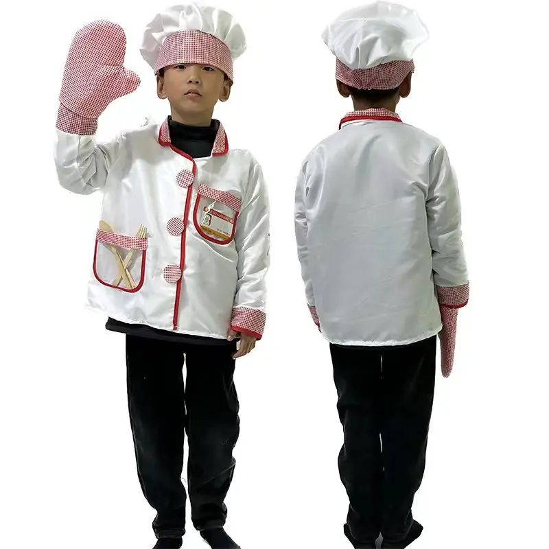 Costume de spectacle de Chef pour enfants, tenue de jeu de rôle de drame sur scène, tenue de cuisine en Polyester pour Halloween Home Par