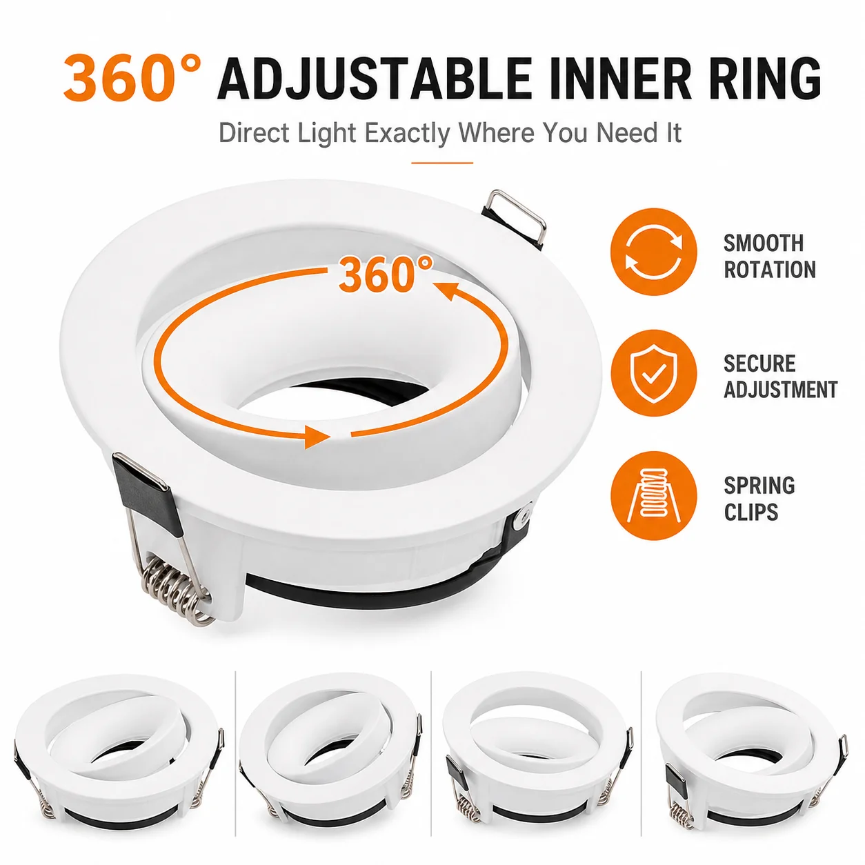 Recessed Double-Heads LED Downlight Mounting Frame GU10/MR16 Round/Square Lamp Holder Ceiling Spotlight Bracket Base Accessories