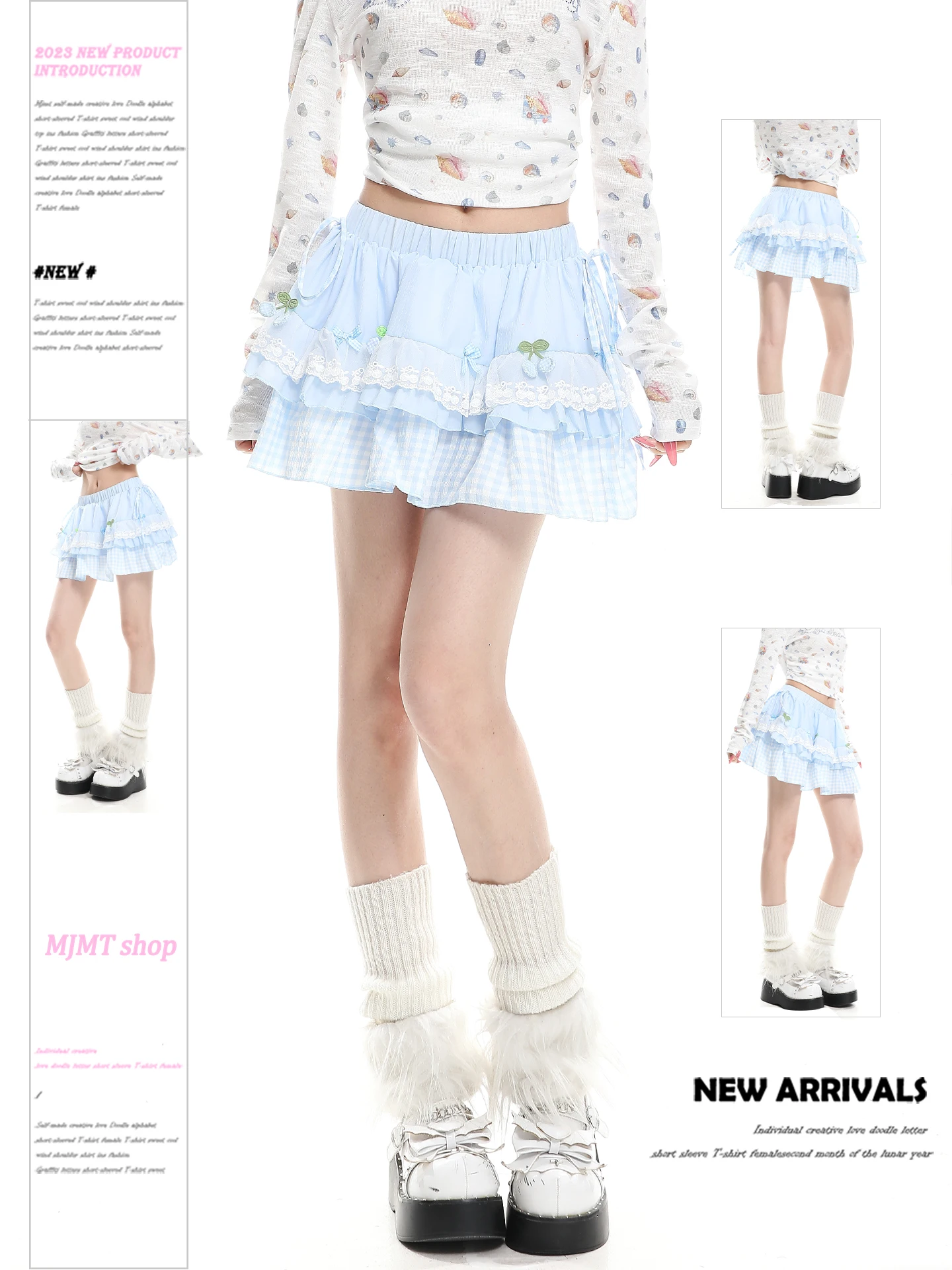 

Милая юбка-миди в клетку Sweet Style Dopaamine с поясом, универсальная, летняя, А-силуэт, короткая, в стиле Y2K