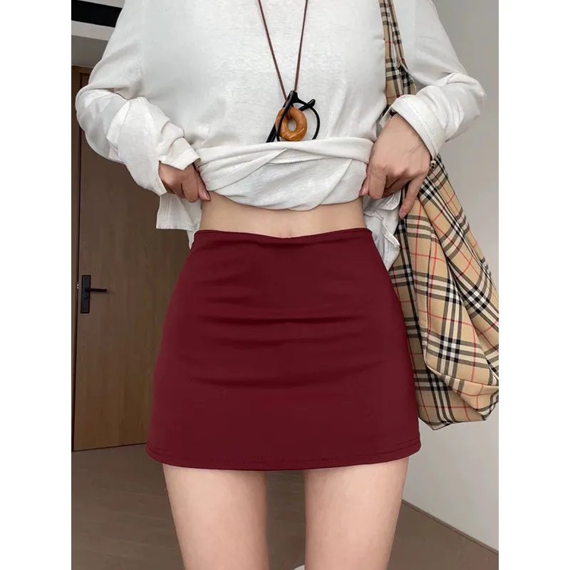 Women High Waist Slim Short Skirt Sexy Tight Fitted Hip Skirts Sports Culottes Split Vacation A-line Casual Simple Mini Skirt