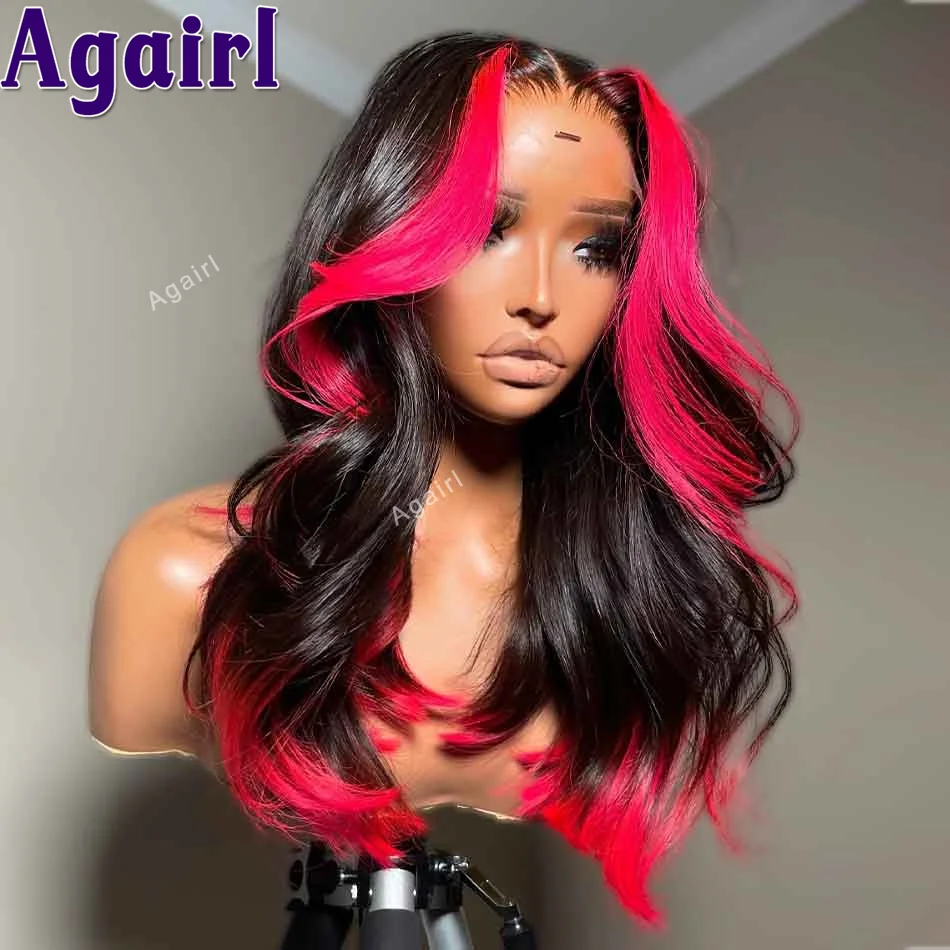 Ombre Rose Pink Ready To Go Human Hair Wigs 13x6 Transparent Lace Frontal Wig 13x4 Body Wave Lace Front Wig 5x5 Lace Closure Wig