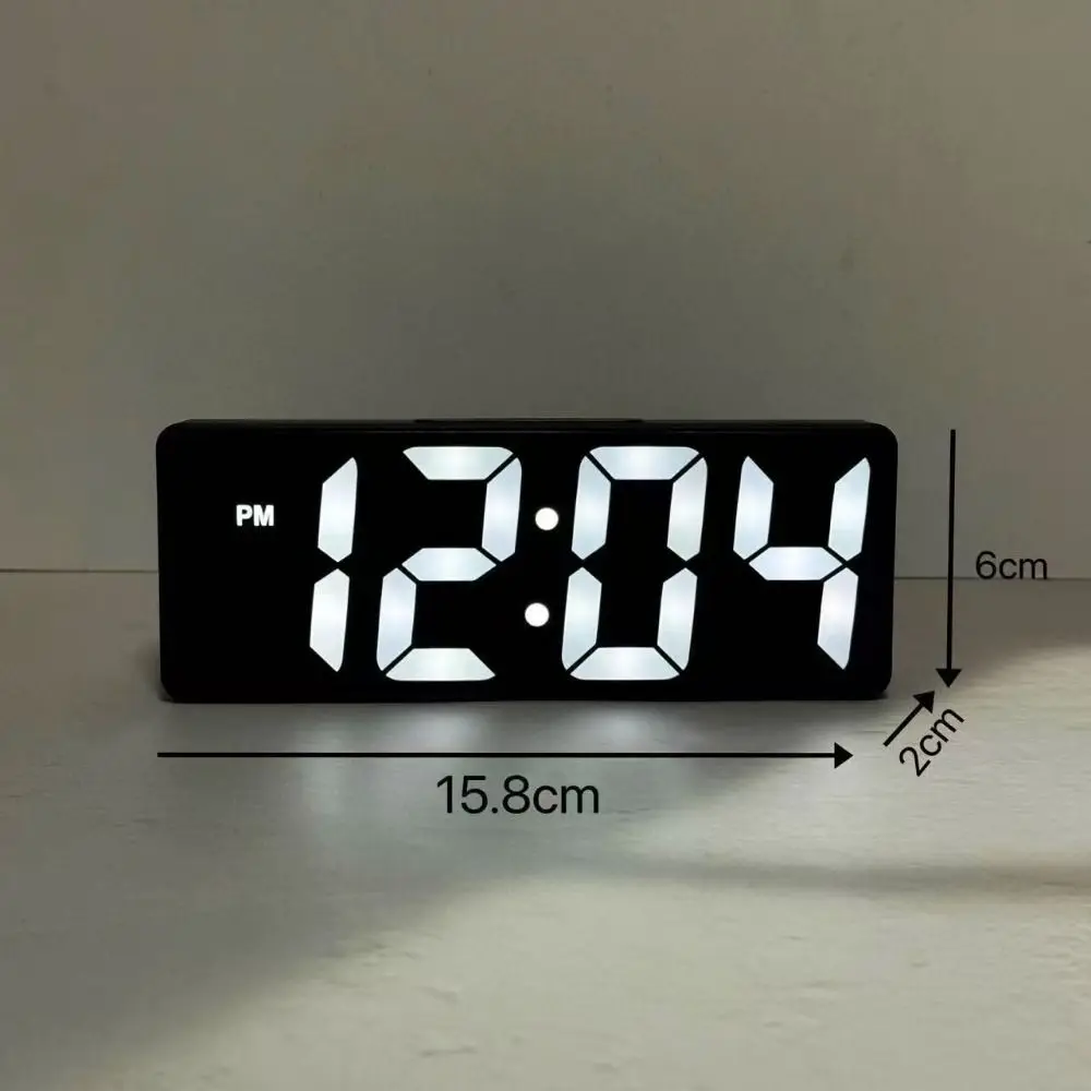 2 Levels Brightness Digital Alarm Clock Temperature/Date Display Voice Control Electronic Table Clock USB Adjustable