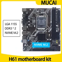 Kit de placa base MUCAI H61 LGA 1155 Compatible con CPU Intel Core de segunda y tercera generación compatible con M.2 NVME SDD