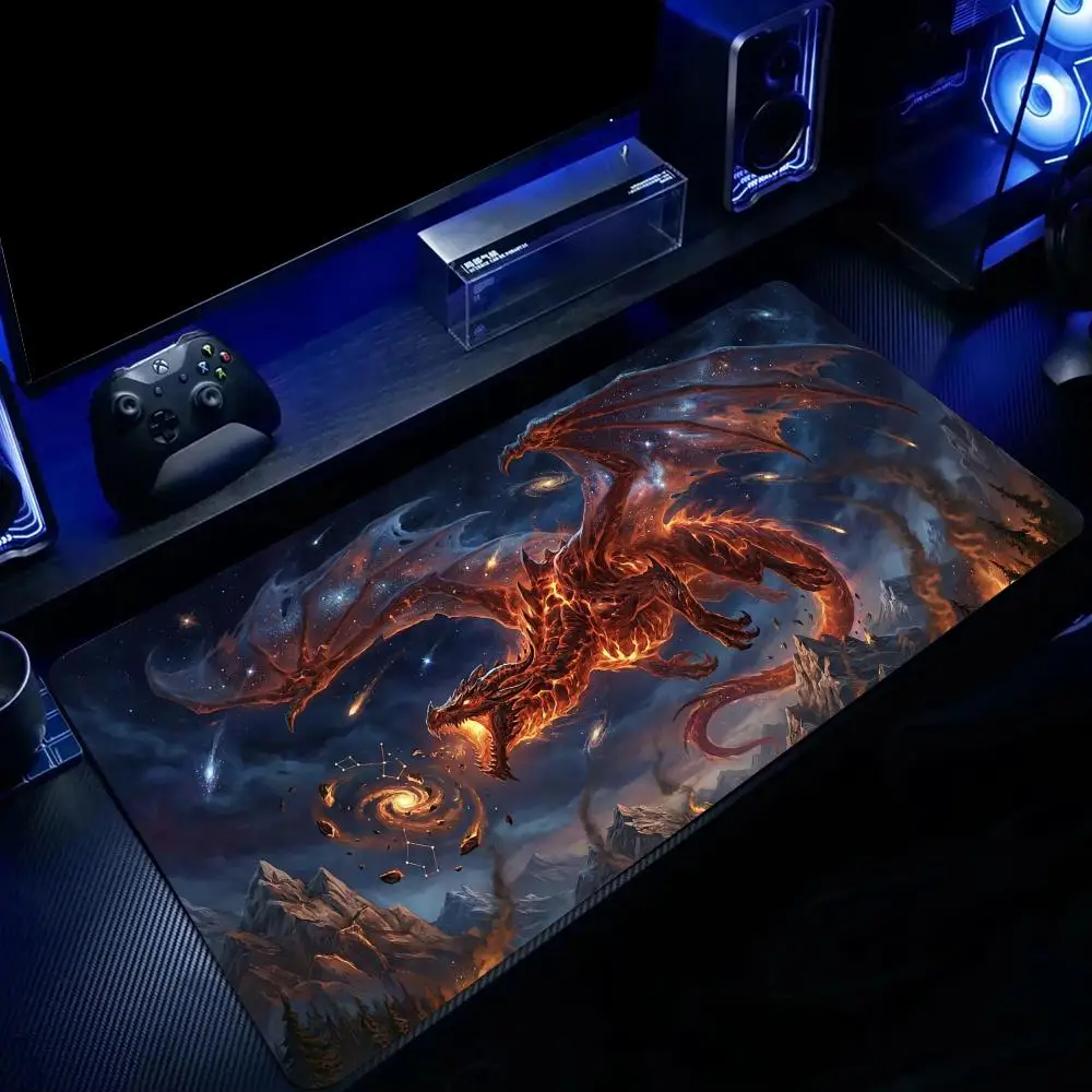 

Fantasy Lava Giant Dragon Design gaming Mouse Pad Desk Mat Non-Slip Stitched Edge office mat Gaming pad Computer mouse pads