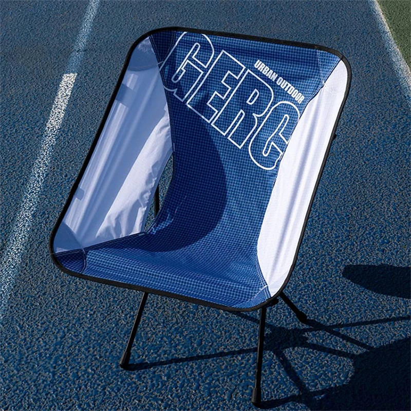 GERC Portable Folding Camping Chair, Ultralight Outdoor Moon Chair with Carry Bag, Breathable Mesh Back, Compact for Camping