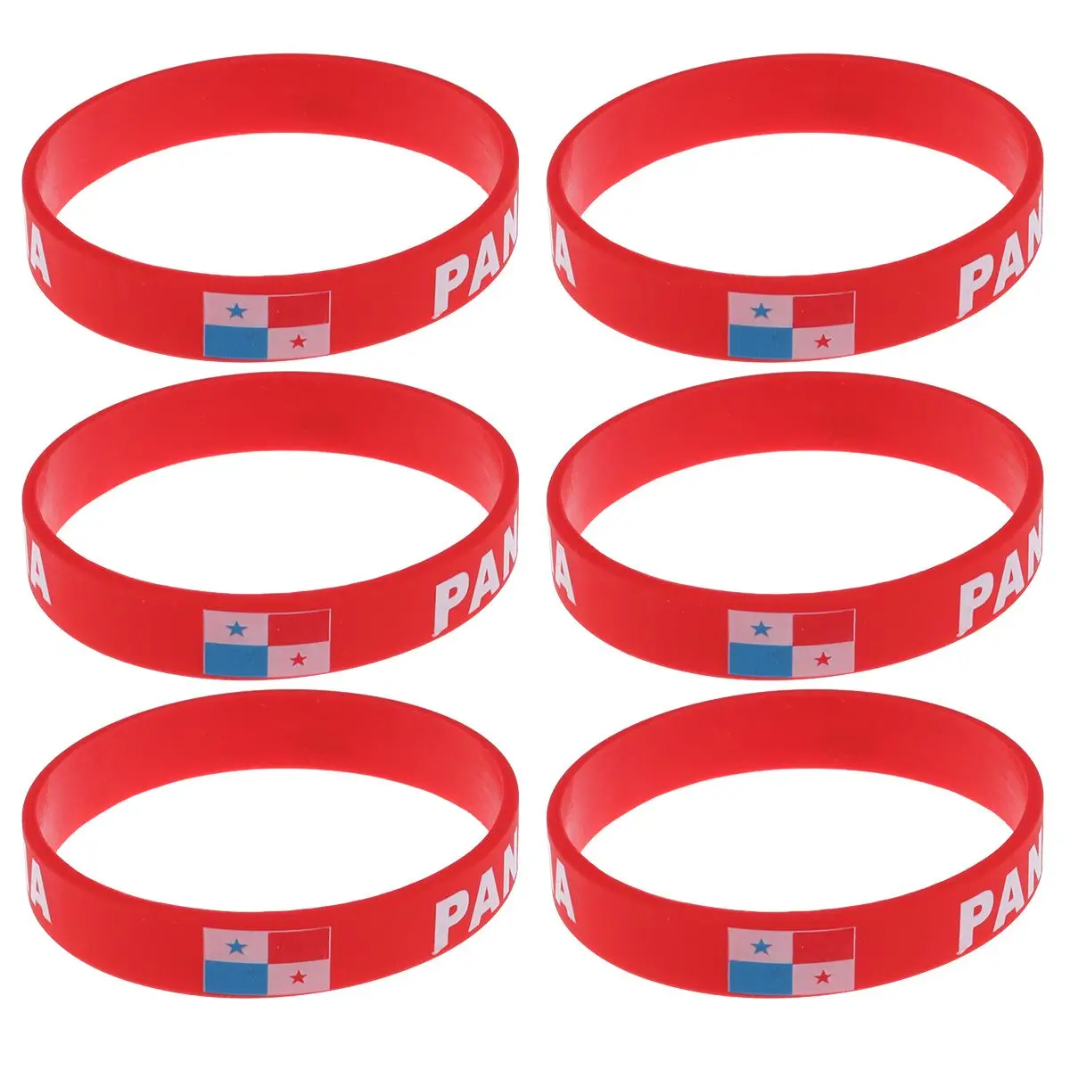6 Pcs Silicone Bracelet Flag Football Wrist Band Event Wristbands Bulk National Decorative Athletic Country