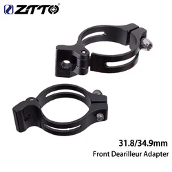 ZTTO Bicycle Front Derailleur Clamp Adapter 34.9mm 31.8mm Durable Aluminum Alloy Folding Road Bike Derailleur Braze-on Convertor