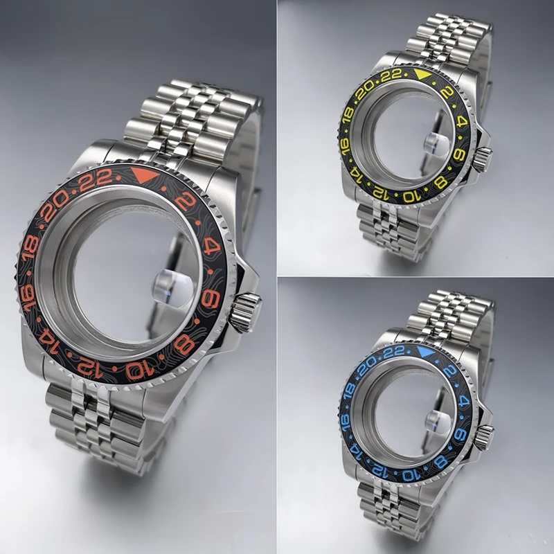 

Корпус 40 мм Gmt NH35, 120 щелчков, дополнительный безель, нержавеющая сталь, сапфировое стекло, детали Seik Mod, подходят для NH34, NH35, NH36, корпус для часов с механизмом