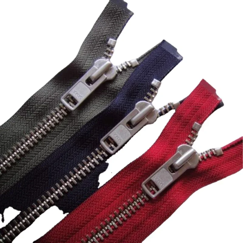 10# 50 To 90cm Strong Ykk Zipper Metal Single Open Red Blue Green Grey Black White Leather Jacket Mend Sewing Accessory