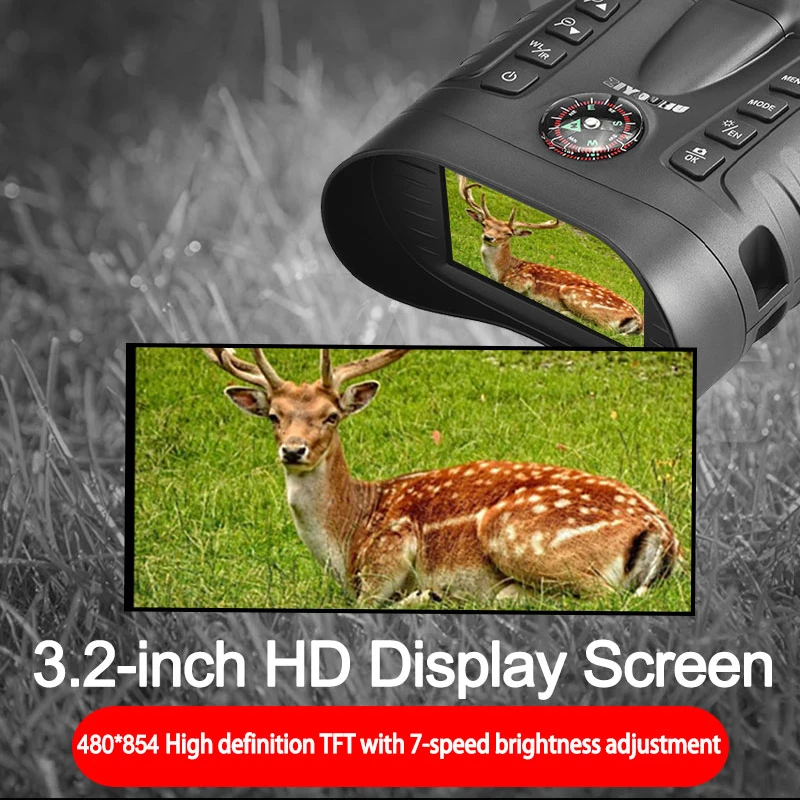 كاميرا IR رقمية خفيفة الوزن للرؤية الليلية مع مصباح يدوي 3.2 بوصة عرض 4K FHD سجلات فيديو لصيد الظلام النهاري #3