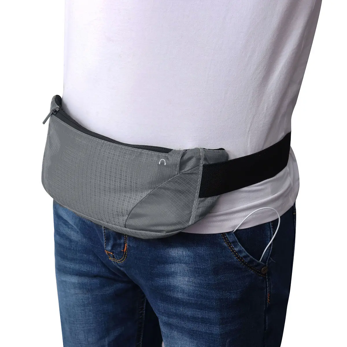 

Outdoor Running Waist Bag Lightweight High Capacity Grey Multi-Function Waterproof Waist Pouch for Men Women Travel Hiking Bike