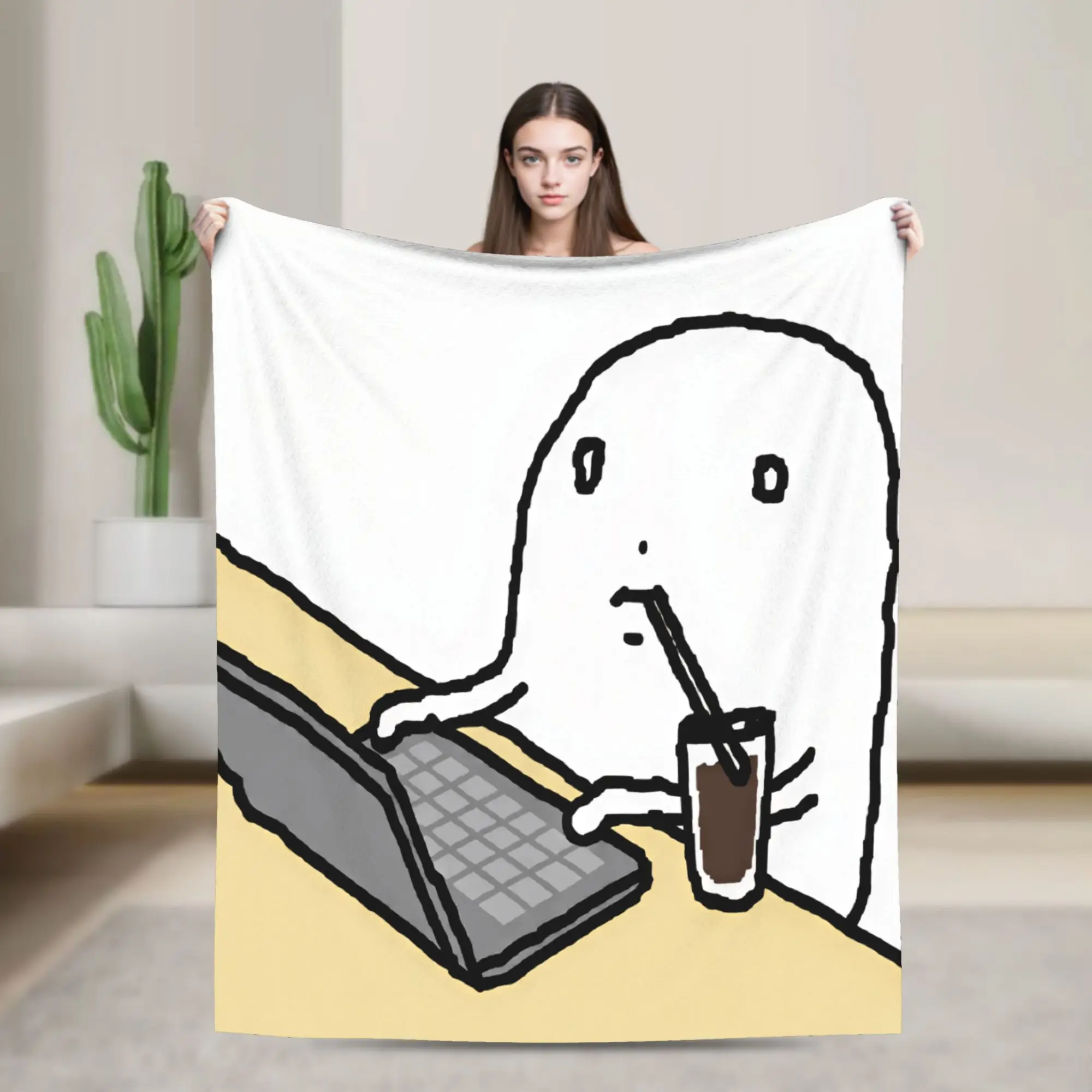Cute P-Pumupuz Blanket Warm Cozy  Throw Blanket Winter Girls Living Room Picnic Bedspread