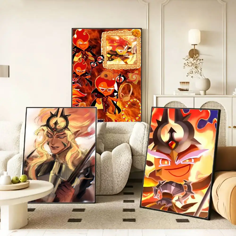 Cookie Run F-Fire Spirit Cookie  Poster HD Self Adhesive Waterproof Wall Art Ideal for Home Office Dorm Gift