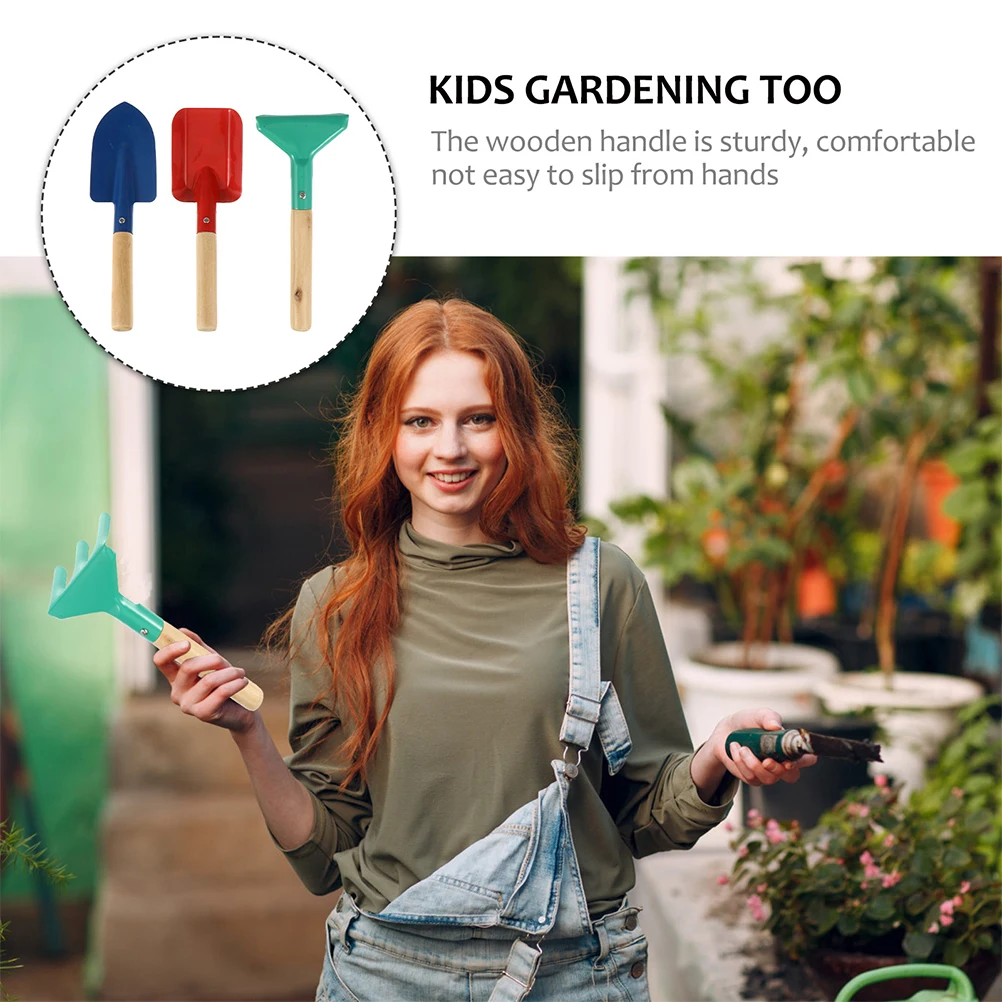 Juego de jardinería para niños, herramientas de 5 uds., pala, rastrillo, juguetes para plantar, patio al aire libre