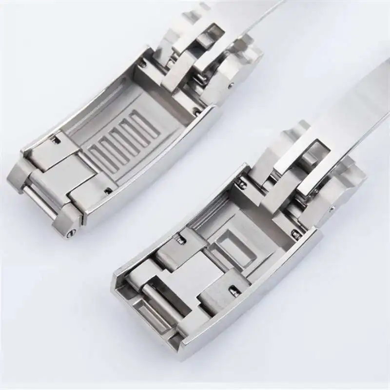 Hoge Kwaliteit 9Mm Sier Goud 316L Rvs Implementatie Gesp Verstelbare Glide Lock Voor RX Submariner GMT Horloge